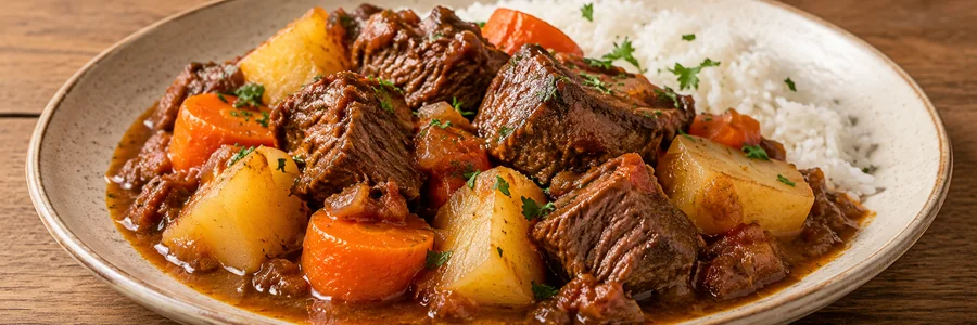 Foto de Carne de panela com batata, cenoura e arroz