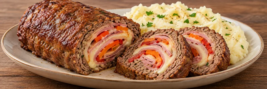 Foto de Rocambole de carne moída com purê de batata